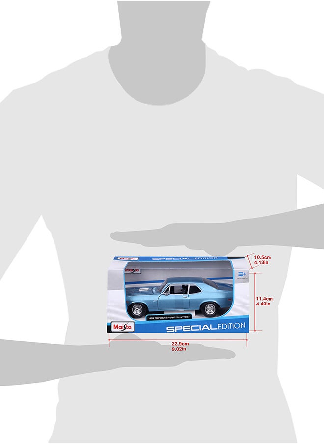 1:24 Se (A) - 1970 Chevrolet Nova Ss Met Blue Officially Licensed Scaled Replicas of Collectible Diecast Metal Models with Exquisite Interior & Exterior Detailing for All Ages