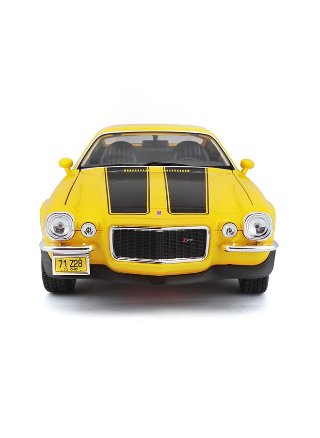 1:18 1971 Chevrolet Camaro Yellow Officially Licensed Scaled Replicas of Collectible Diecast Metal Models with Exquisite Interior & Exterior Detailing for All Ages