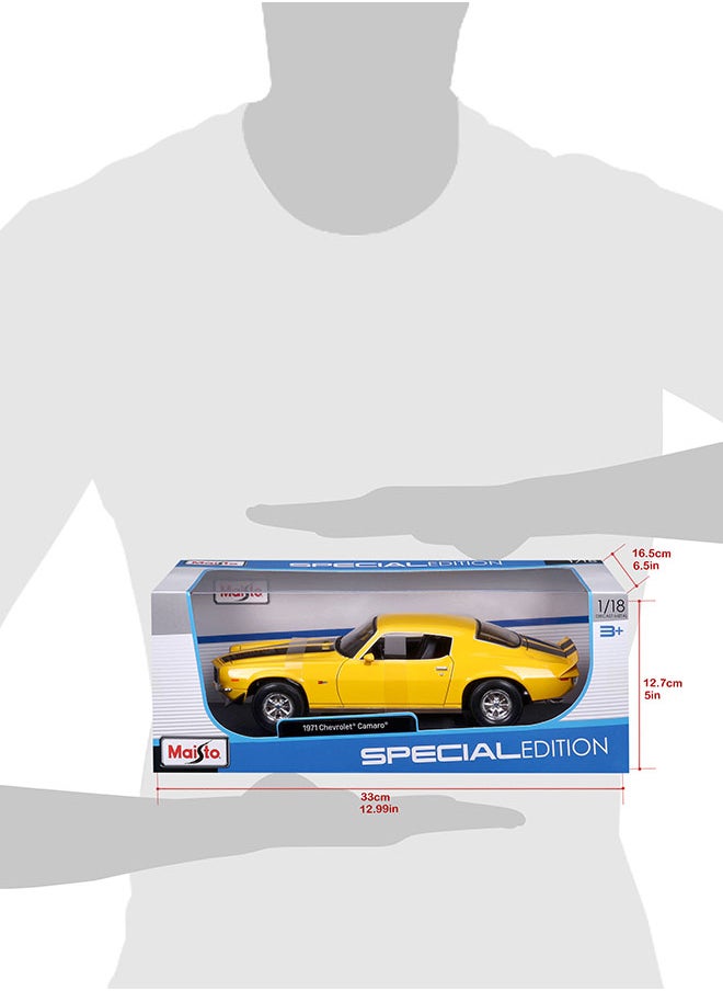 1:18 1971 Chevrolet Camaro Yellow Officially Licensed Scaled Replicas of Collectible Diecast Metal Models with Exquisite Interior & Exterior Detailing for All Ages