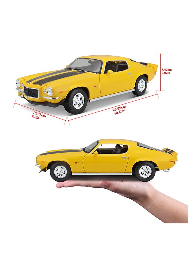 1:18 1971 Chevrolet Camaro Yellow Officially Licensed Scaled Replicas of Collectible Diecast Metal Models with Exquisite Interior & Exterior Detailing for All Ages