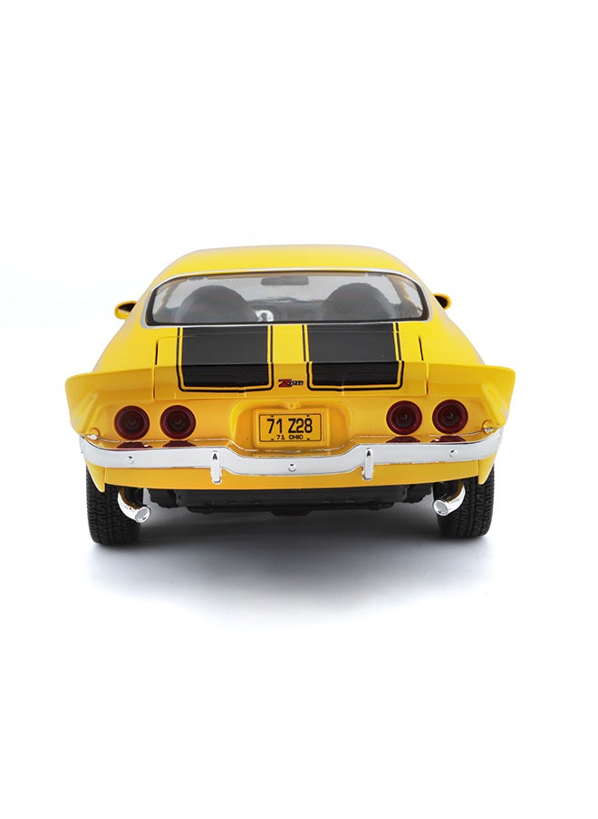 1:18 1971 Chevrolet Camaro Yellow Officially Licensed Scaled Replicas of Collectible Diecast Metal Models with Exquisite Interior & Exterior Detailing for All Ages