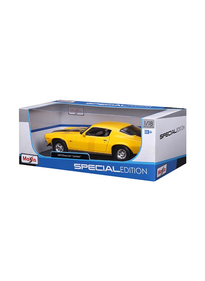 1:18 1971 Chevrolet Camaro Yellow Officially Licensed Scaled Replicas of Collectible Diecast Metal Models with Exquisite Interior & Exterior Detailing for All Ages