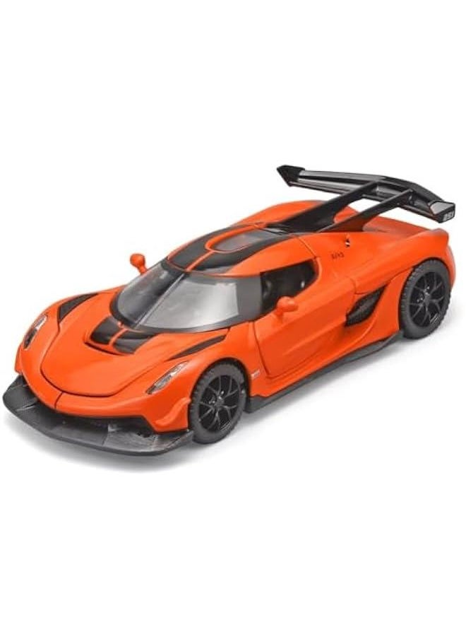 Toy Cars for Kids 1/32 Jesko Die Cast Metal Toy Cars,Jesko Model Car Collectible,Pull Back Jesko Toy Car with Light and Music,Cars Toys for Age 3+ Year Old Boys(Orange