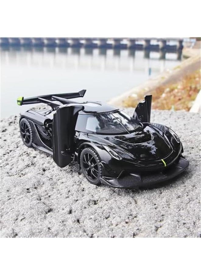 Toy Cars for Kids 1/32 Jesko Die Cast Metal Toy Cars,Collectible Jesko Model Car,Pull Back Jesko Toy Car with Light and Music,Cars Toys for Age 3+ Year Old Boys(Black)