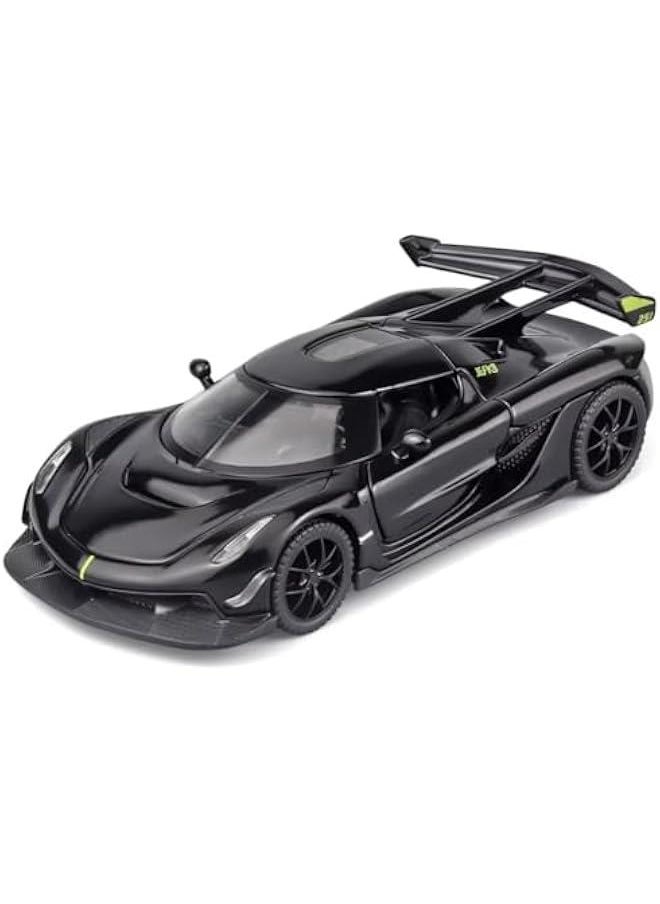 Toy Cars for Kids 1/32 Jesko Die Cast Metal Toy Cars,Collectible Jesko Model Car,Pull Back Jesko Toy Car with Light and Music,Cars Toys for Age 3+ Year Old Boys(Black)