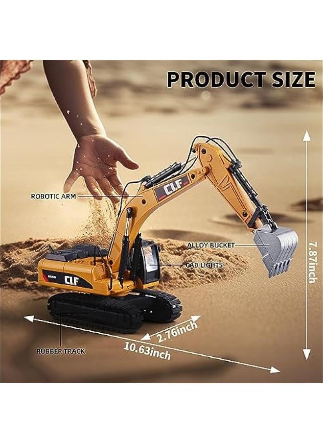 Digger Toys for Boys Construction Truck Toys Excavator，Excavator Toy with Simulated Lights，Crawler Excavator Model Construction Toys for Children，Excavator Toys for Boys 3-5 Year Old