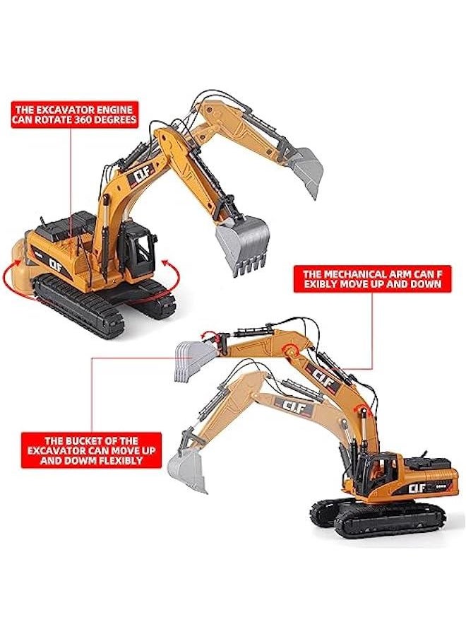 Digger Toys for Boys Construction Truck Toys Excavator，Excavator Toy with Simulated Lights，Crawler Excavator Model Construction Toys for Children，Excavator Toys for Boys 3-5 Year Old