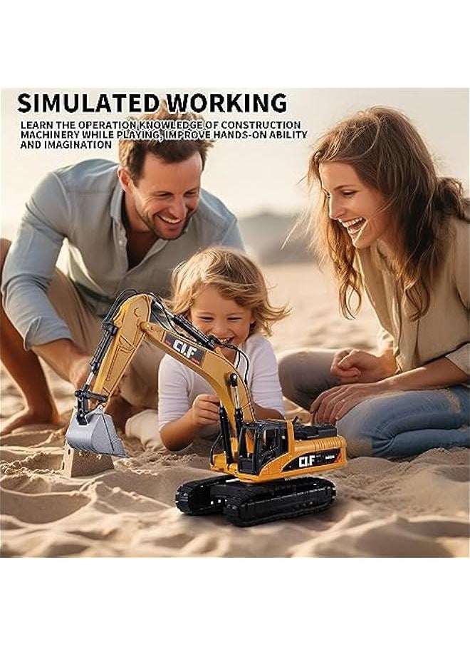 Digger Toys for Boys Construction Truck Toys Excavator，Excavator Toy with Simulated Lights，Crawler Excavator Model Construction Toys for Children，Excavator Toys for Boys 3-5 Year Old