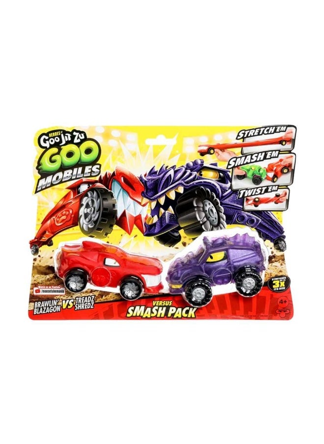 Heroes Of Goo-Jit-zu Goo Mobiles Versus Smash Pack Brawlin Blazagon vs Treadz Shredz Vehicle (2 Pack)