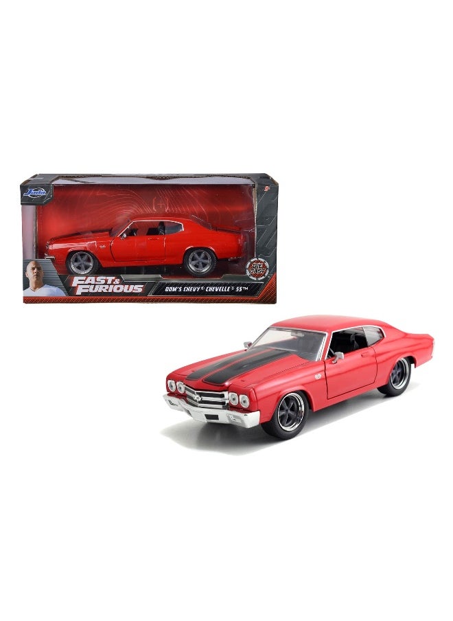 Jada Fast & Furious Dom's 1970 Chevy Chevelle SS Car (1:24, Red)