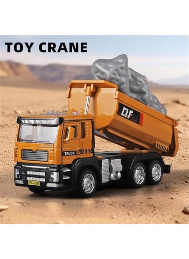 Kids Dump Truck Metal DieCast Construction Trucks,Pull Back Dump Truck Toy with Lights and Sounds,Metal Cab Dump Truck Kids Construction Toys,Toy Dump Trucks for Boys Age 4-7