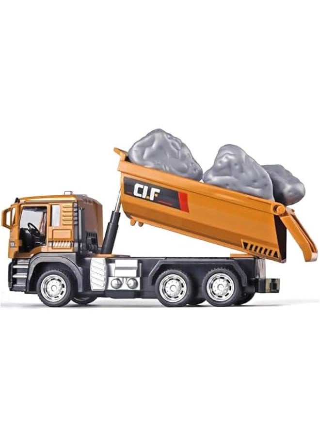 Kids Dump Truck Metal DieCast Construction Trucks,Pull Back Dump Truck Toy with Lights and Sounds,Metal Cab Dump Truck Kids Construction Toys,Toy Dump Trucks for Boys Age 4-7