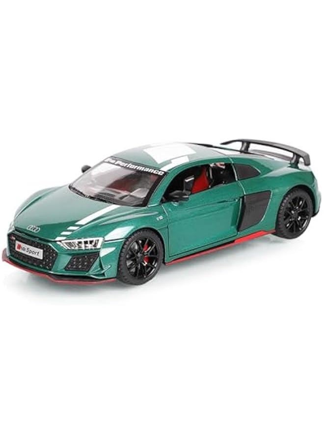 for 1/24 R8 Car Model Sports Car Model Toy Car Imitation Real Model Alloy Toy Car Collection Toy Ornaments(Green)