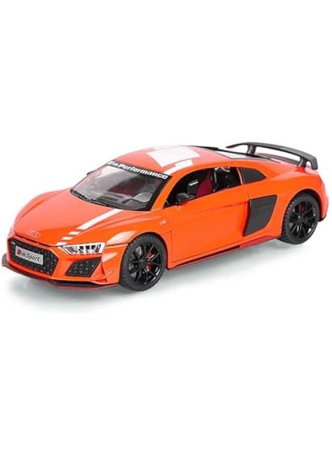 for 1/24 R8 Car Model Sports Car Model Toy Car Imitation Real Model Alloy Toy Car Collection Toy Ornaments(Orange)