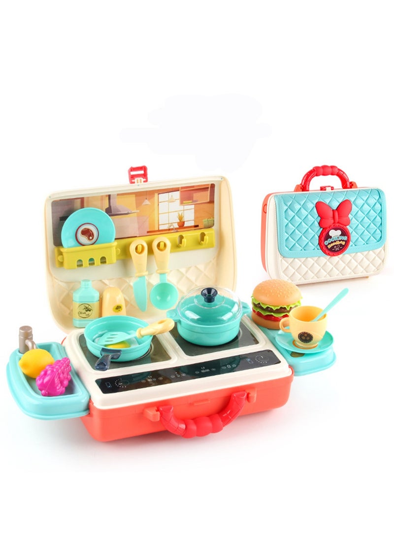 Simulation Children'S Play House Fashion Backpack Series Toy Set (Kitchen)