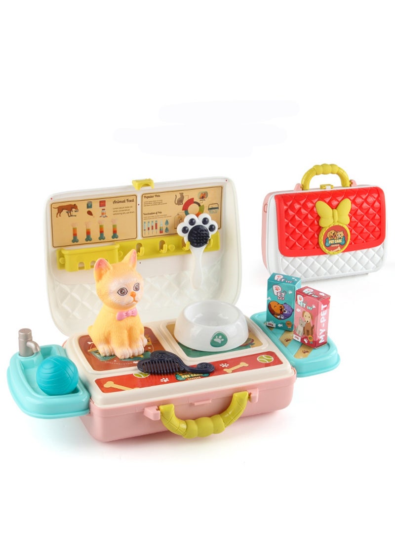 Simulation Children'S Play House Fashion Backpack Series Toy Set (Pet Cat)