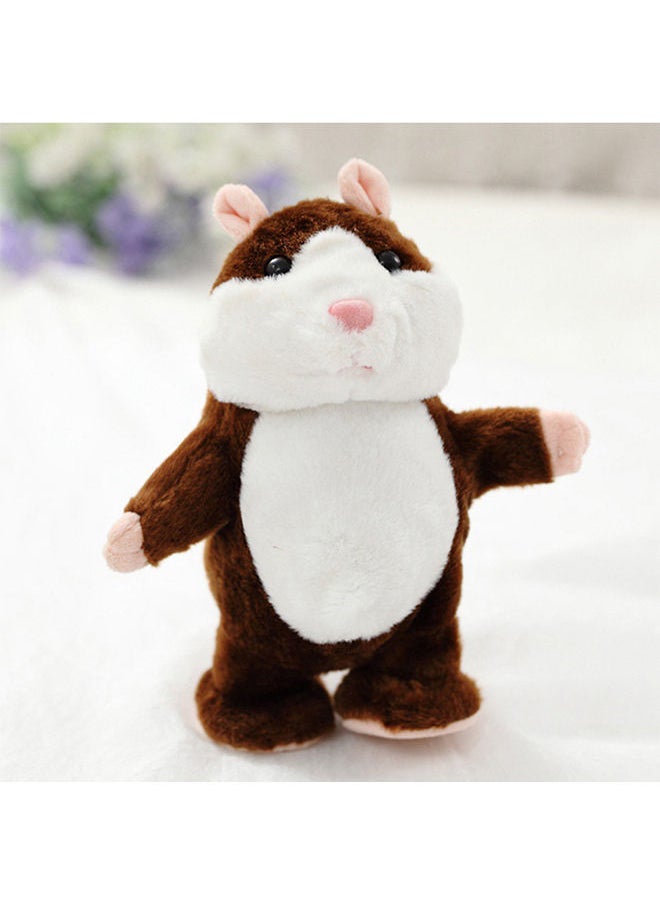 Lovely Talking Plush Hamster Toy, Can Change Voice, Record Sounds, Nod Head or Walk, Early Education for Baby, Different Size Choice Style:deep brown and walking Height:18cm 18*18*18cm