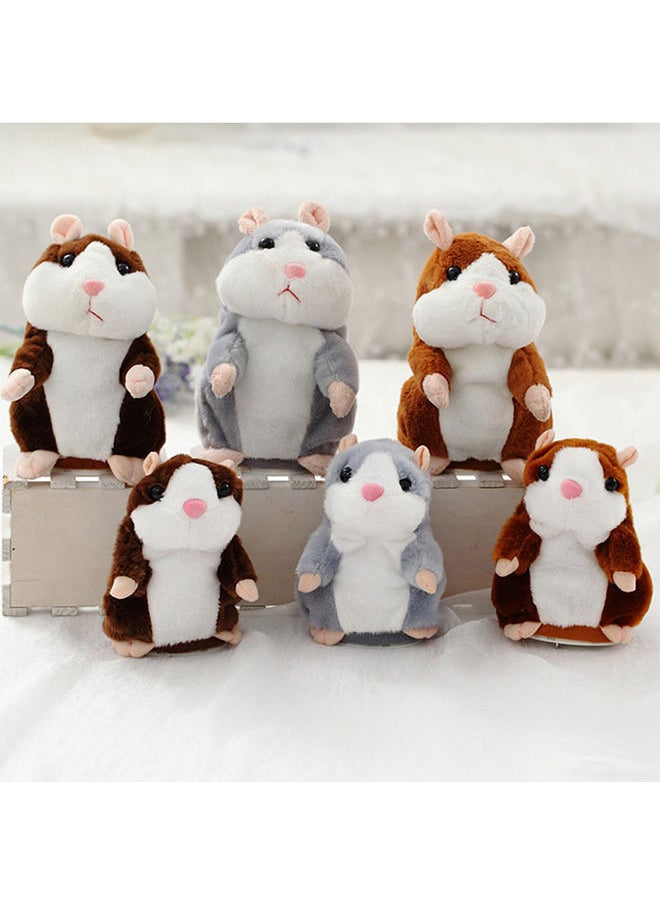 Lovely Talking Plush Hamster Toy, Can Change Voice, Record Sounds, Nod Head or Walk, Early Education for Baby, Different Size Choice Style:deep brown and walking Height:18cm 18*18*18cm