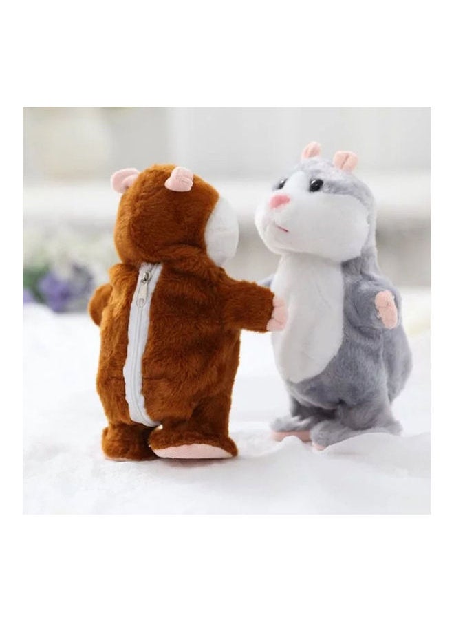 Lovely Talking Plush Hamster Toy, Can Change Voice, Record Sounds, Nod Head or Walk, Early Education for Baby, Different Size Choice Style:deep brown and walking Height:18cm 18*18*18cm
