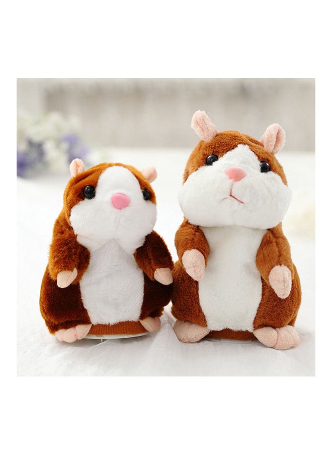 Lovely Talking Plush Hamster Toy, Can Change Voice, Record Sounds, Nod Head or Walk, Early Education for Baby, Different Size Choice Style:deep brown and walking Height:18cm 18*18*18cm