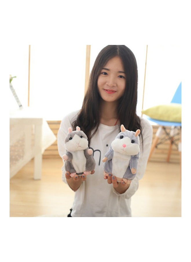 Lovely Talking Plush Hamster Toy, Can Change Voice, Record Sounds, Nod Head or Walk, Early Education for Baby, Different Size Choice Style:deep brown and walking Height:18cm 18*18*18cm