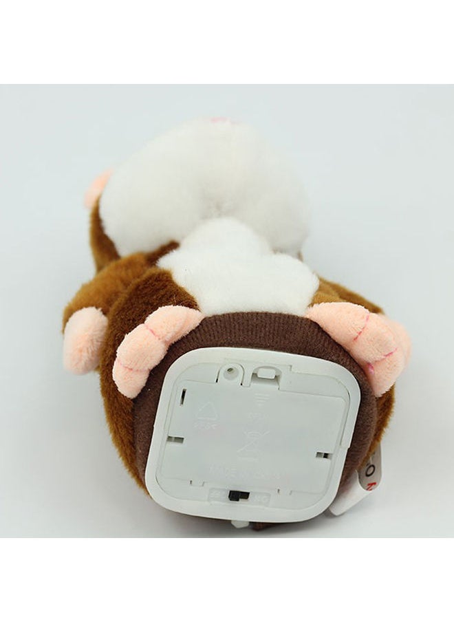 Lovely Talking Plush Hamster Toy, Can Change Voice, Record Sounds, Nod Head or Walk, Early Education for Baby, Different Size Choice Style:bright brown and nodding Height:15cm 15*15*15cm