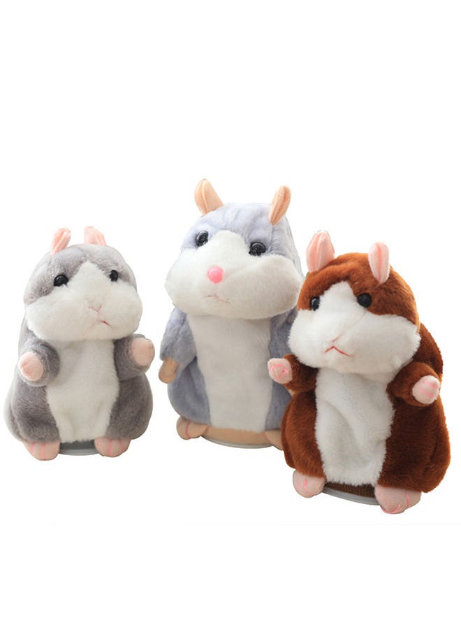 Lovely Talking Plush Hamster Toy, Can Change Voice, Record Sounds, Nod Head or Walk, Early Education for Baby, Different Size Choice Style:bright brown and nodding Height:15cm 15*15*15cm