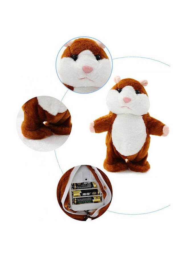 Lovely Talking Plush Hamster Toy, Can Change Voice, Record Sounds, Nod Head or Walk, Early Education for Baby, Different Size Choice Style:bright brown and walking Height:18cm 18*18*18cm