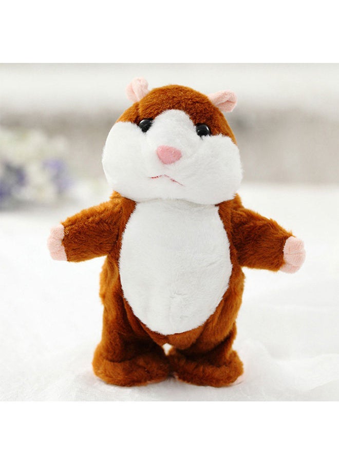 Lovely Talking Plush Hamster Toy, Can Change Voice, Record Sounds, Nod Head or Walk, Early Education for Baby, Different Size Choice Style:bright brown and walking Height:18cm 18*18*18cm