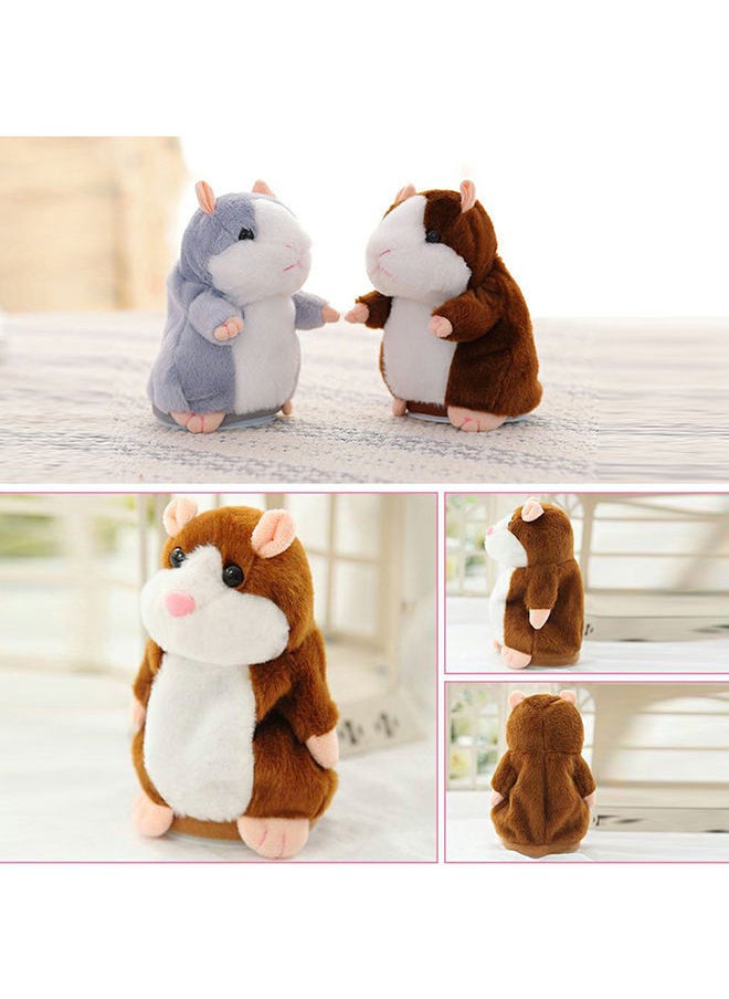 Lovely Talking Plush Hamster Toy, Can Change Voice, Record Sounds, Nod Head or Walk, Early Education for Baby, Different Size Choice Style:bright brown and walking Height:18cm 18*18*18cm