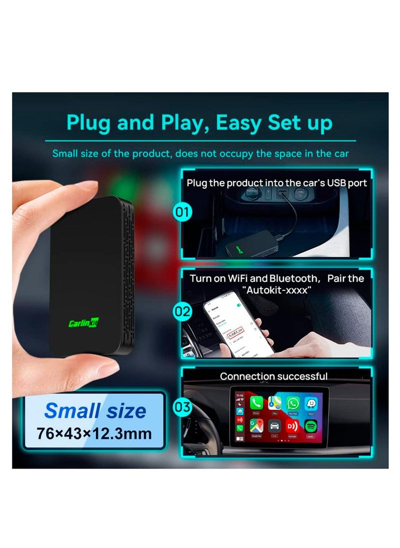 Carlinkit 5.0, Ultimate Wireless CarPlay & Android Auto Adapter - Ultra Speed, Low Power Design, Dual Band WiFi, Only Fit For The Car With Wired CarPlay/AA
