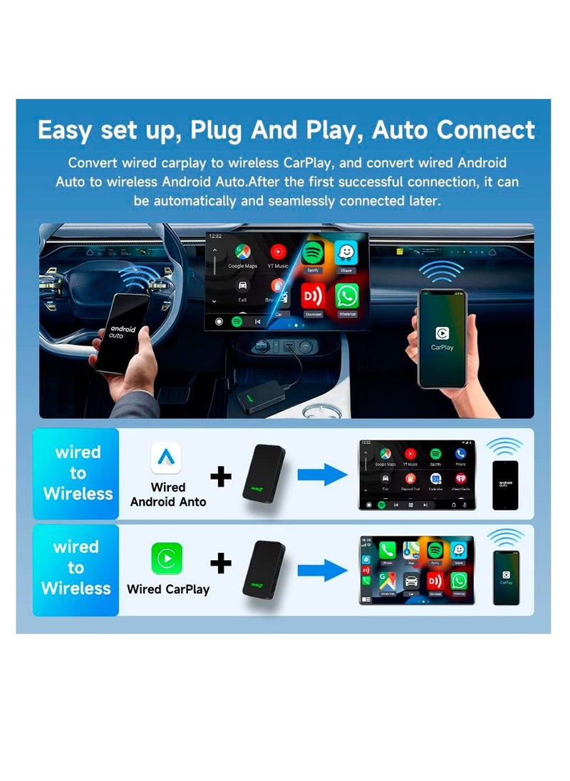 Carlinkit 5.0, Ultimate Wireless CarPlay & Android Auto Adapter - Ultra Speed, Low Power Design, Dual Band WiFi, Only Fit For The Car With Wired CarPlay/AA