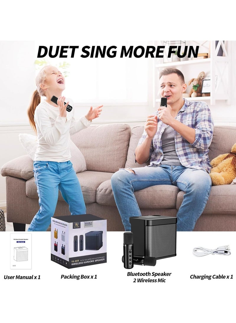 YS-203 100W high power wireless family party Bluetooth speaker portable dual microphone outlet karaoke subwoofer stereo boombox