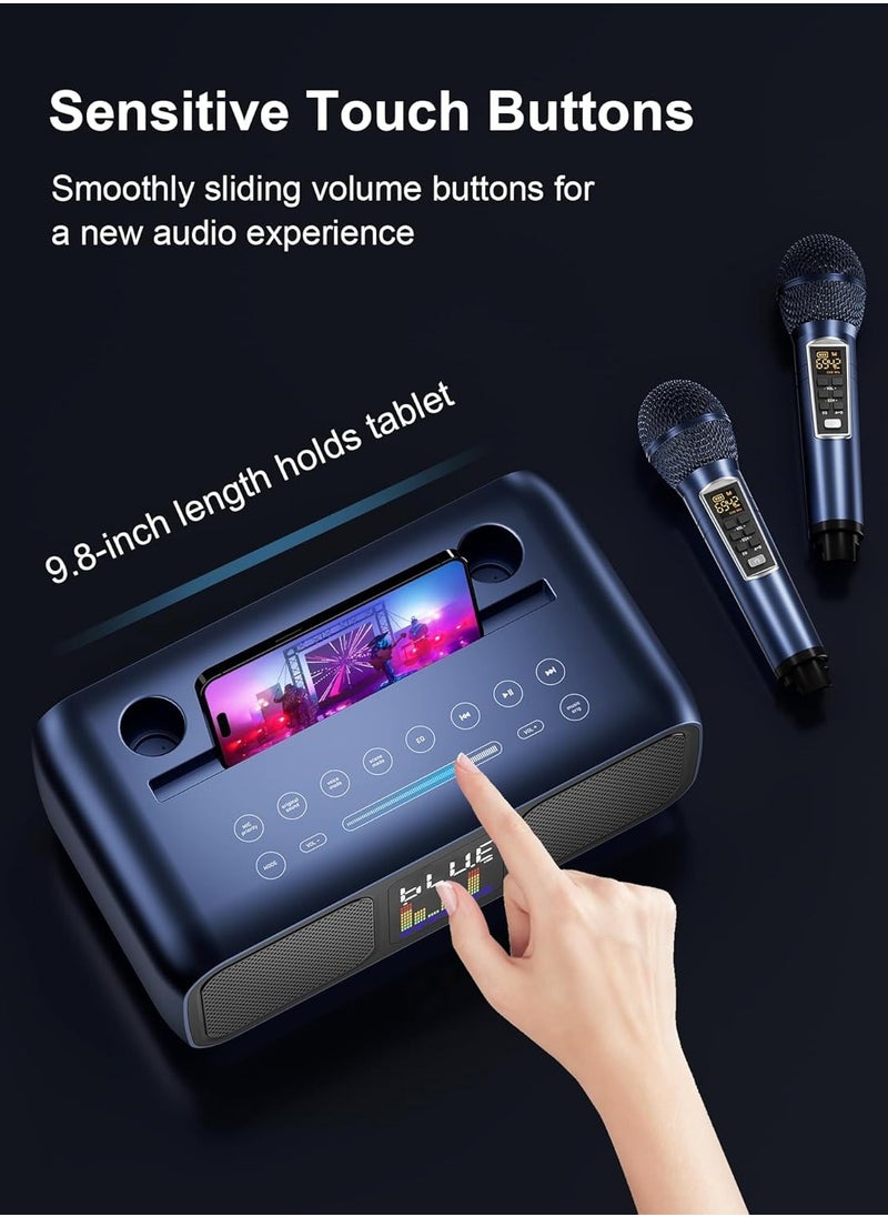 S39 Pro Portable Bluetooth Speaker With 2 Microphones UHF Wireless Karaoke Machine For Adults And Kids Speaker System With Gradual Colorful LED Lights For Home Party