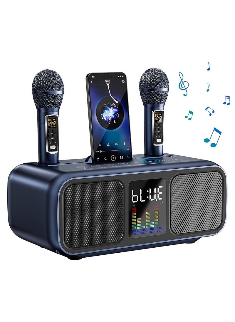 S39 Pro Portable Bluetooth Speaker With 2 Microphones UHF Wireless Karaoke Machine For Adults And Kids Speaker System With Gradual Colorful LED Lights For Home Party