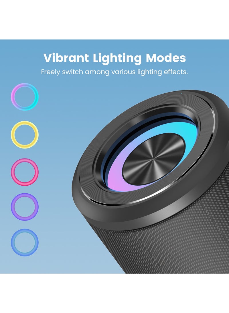Sounarc P4 20W Portable Cylindrical Speaker with 20W Stereo Sound, Various Lightning Model, 3000 man Battery & more