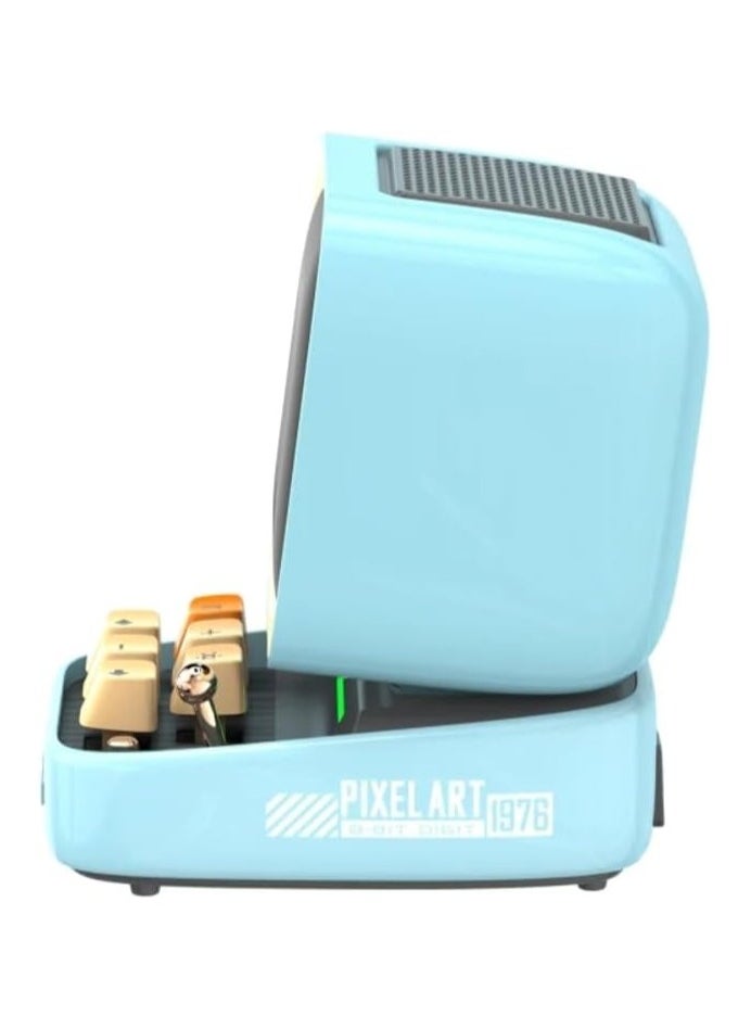 Divoom Ditoo Programable, Customizable Pixel Art LED Bluetooth Mini Speaker DIY Design With Wireless App Control, Bluetooth And Mechanical Keyboard - Blue