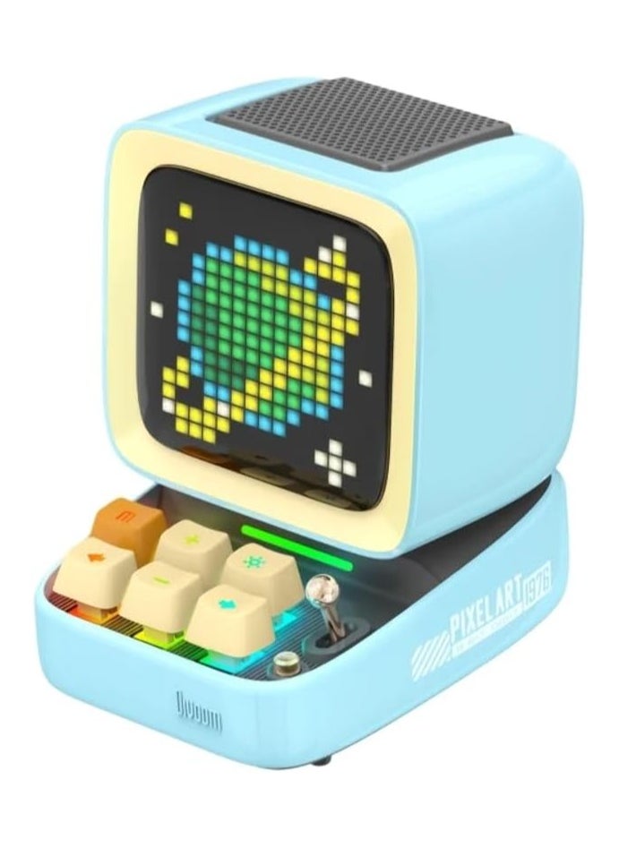 Divoom Ditoo Programable, Customizable Pixel Art LED Bluetooth Mini Speaker DIY Design With Wireless App Control, Bluetooth And Mechanical Keyboard - Blue