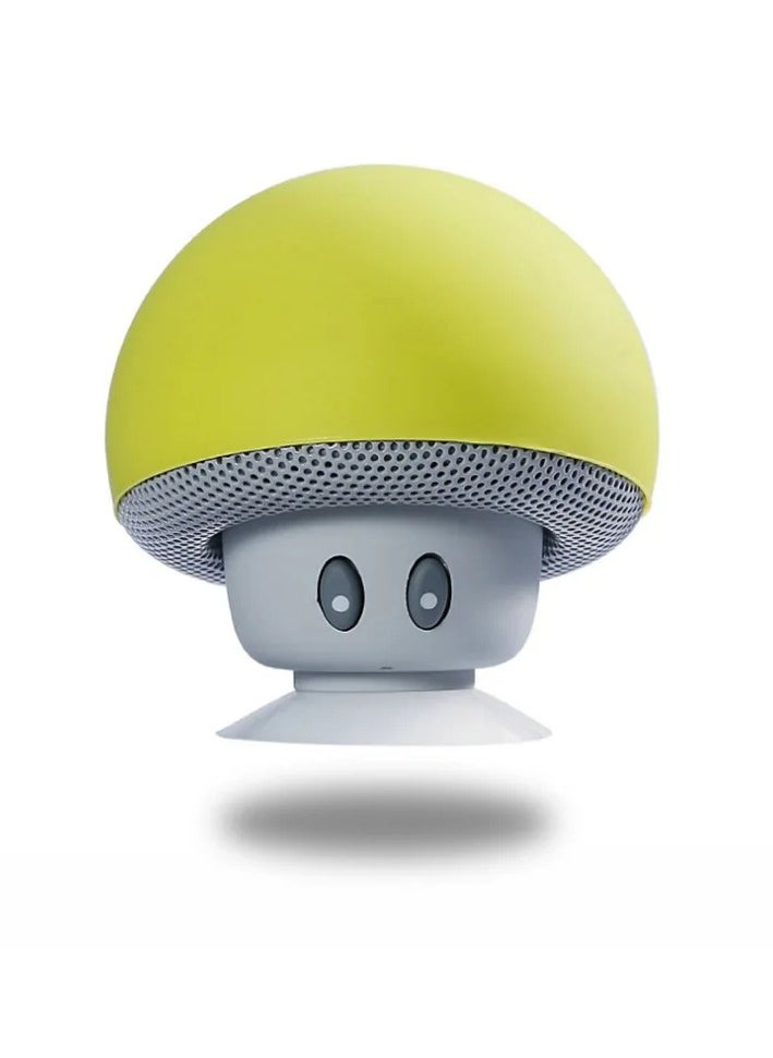 Portable Bluetooth Speaker, High Quality Wireless Mushroom Speaker With Built In Microphone, Noise Cancelation Subwoofer With Suction Cup, Phone USB Speaker For Cycling Picnic Outdoor, (1pc, Yellow)