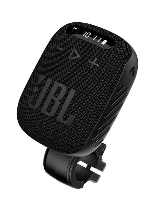 JBL Wind 3 FM Bluetooth Handlebar Speaker, Black Black