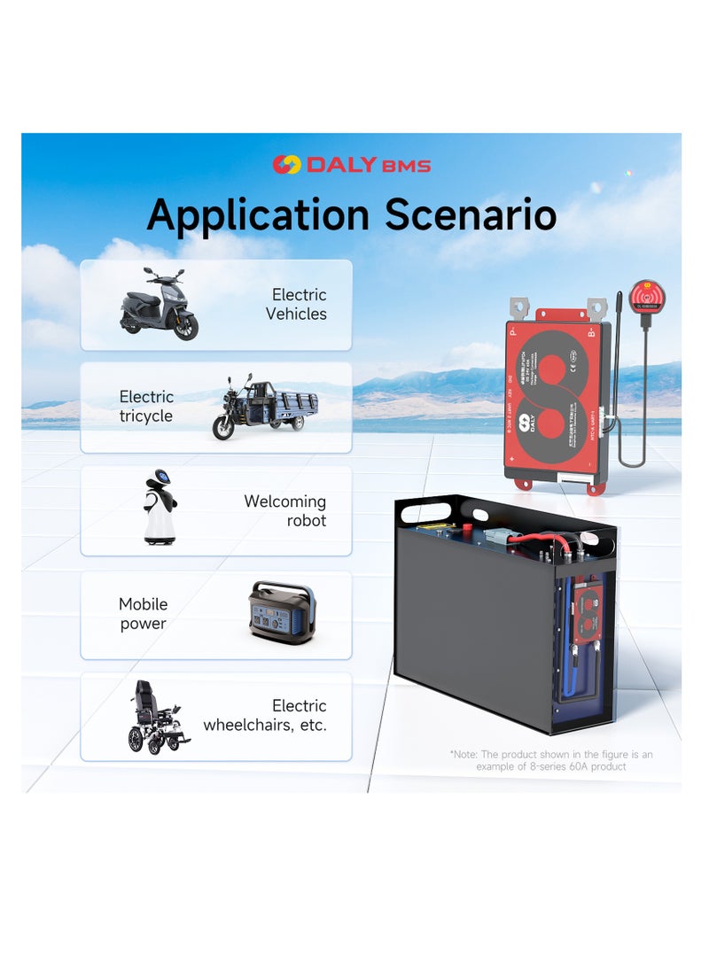 DALY Smart BMS 15S 48V 40A | Advanced Battery Management System for LiFePO4 Batteries | Bluetooth Enabled | Ideal for Electric Vehicles, Solar Inverters, and Energy Storage Systems - Lifepo4_15S_48V_40A_BLUETOOTH