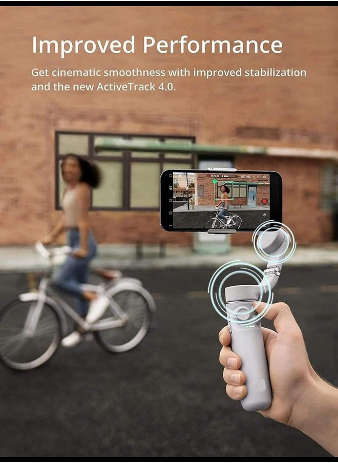 Smartphone Gimbal Stabilizer, 3-Axis Phone Gimbal, Built-In Extension Rod, Portable and Foldable, Android and iPhone Gimbal with ShotGuides, Vlogging Stabilizer, YouTube Video, Sunset White