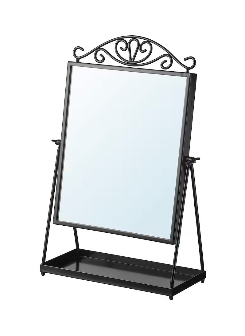 Table mirror, black, 27x43 cm