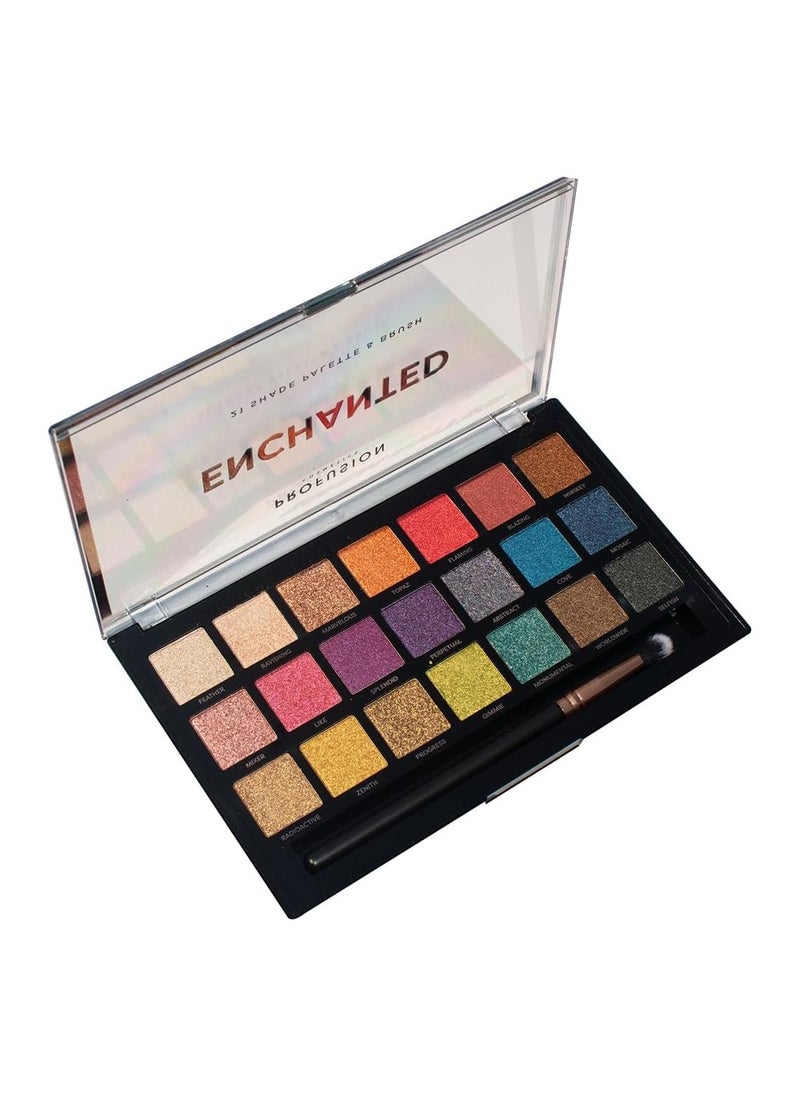 Enchanted 21 Shade Eyeshadow Palette and Brush Get Mesmerizing Eye Magic and Day to Night Glam with the Enchanted Palette Sparkle and Shine with Vibrant Colors