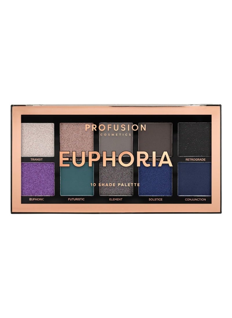 Euphoria 10 Shade Eyeshadow Palette Unleash Your Creativity with Multi Finish Shades for Day to Night Glam Looks Get Stunning Makeup Looks with Richly Pigmented Shade