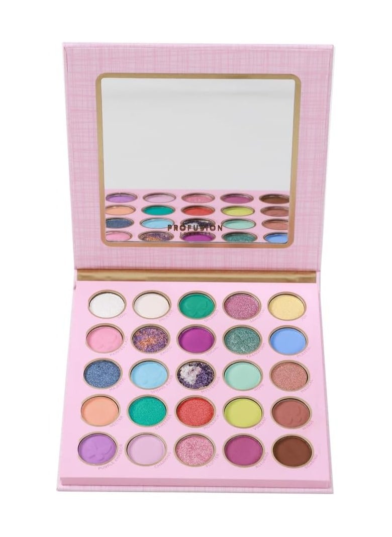 Empowered Butterfly 25 Shade Eye Shadow Palette Pigmented Matte and Shimmer Shades Blendable and Buildable Powder with Rich Colors Long Lasting Bold Eye Looks