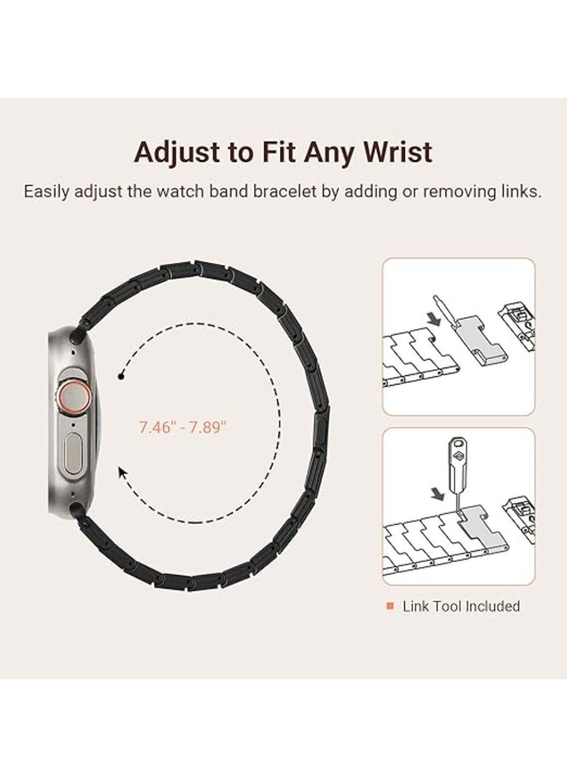 pitaka Apple Watch Band Compatible with Apple Watch Ultra 2/Ultra/10/9/8/7/6/SE/5/4/3/2/1, Adjustable Apple Watch Ultra 2 Band, 100% Carbon Fiber Apple Watch Band - Stairs