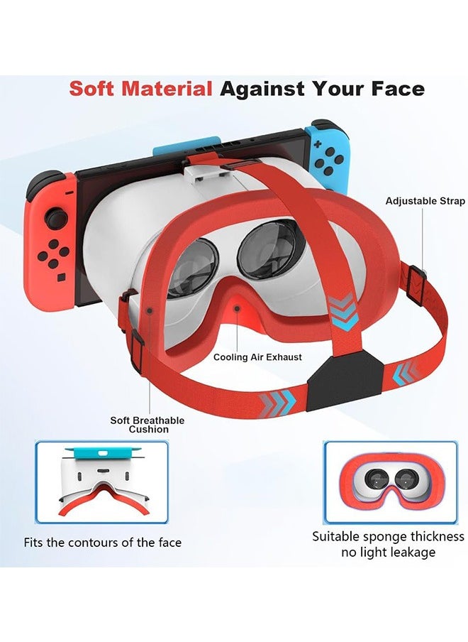 VR Headset for Nintendo Switch & Switch OLED Model, 3D VR Glasses with Adjustable Lens for Virtual Reality Gaming Experience, Switch VR Labo Goggles Headset for Nintendo Switch