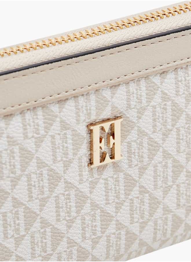 Women Monogram Print Zip Around Wallet