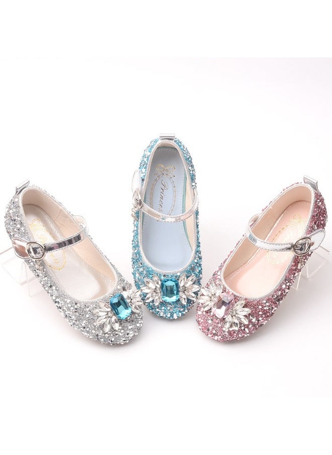 New Girls' Crystal Leather Shoes